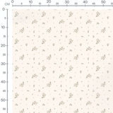 Tissu - Fleurs beige et feuilles foncées