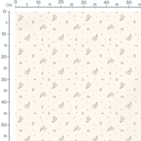 Tissu - Fleurs beige et feuilles foncées