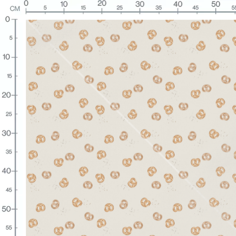 Tissu - Bretzels bruns et éclaboussures