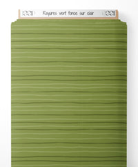 Tissu - Rayures vert foncé sur clair