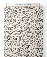 Tissu - Motif léopard noir et beige