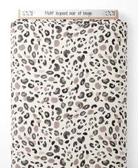 Tissu - Motif léopard noir et beige