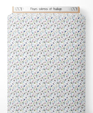 Tissu - Fleurs colorées et feuillage