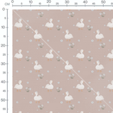 Tissu - Canards et fleurs pastel beige
