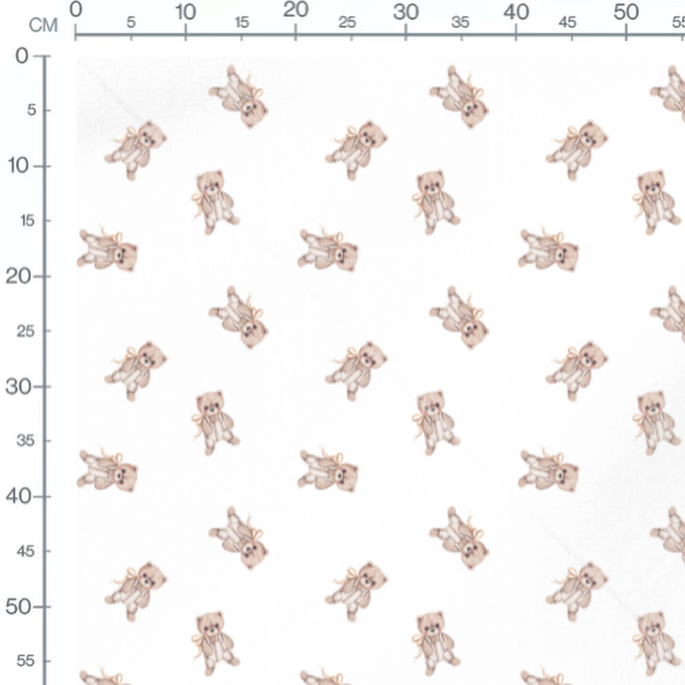 Tissu - Oursons en salopette