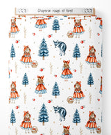 Tissu - Chaperon rouge et forêt
