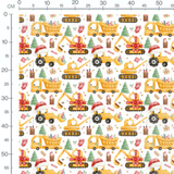 Tissu - Engins de chantier Noël