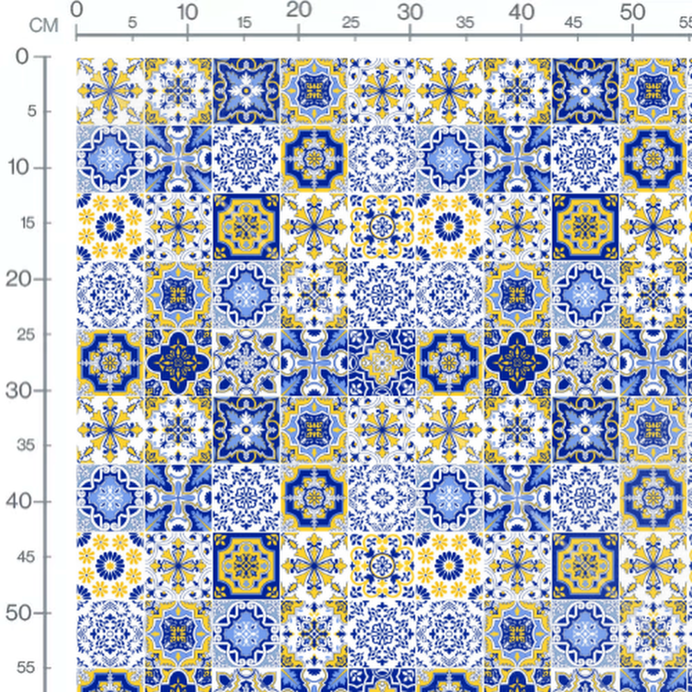 Tissu - Carreaux floraux complexes