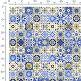 Tissu - Carreaux floraux complexes