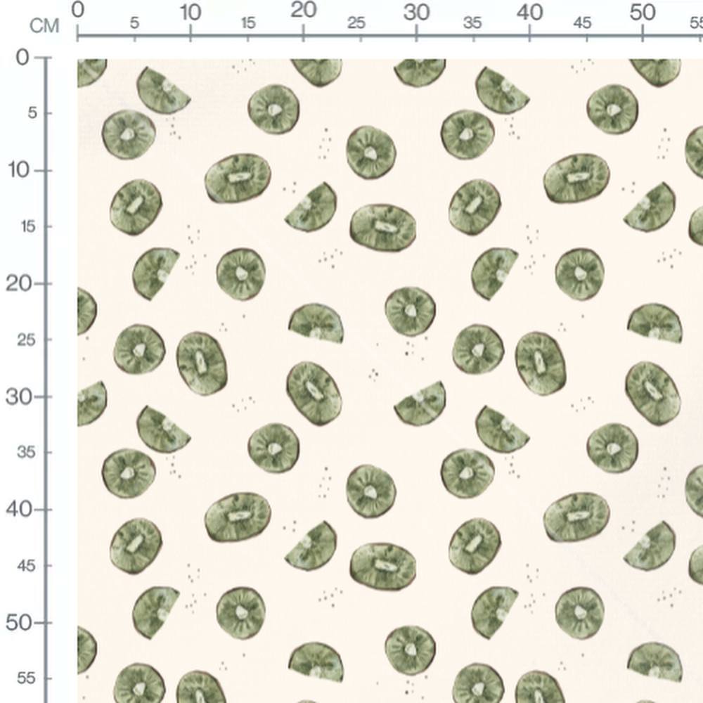 Tissu - Kiwi vert sur beige
