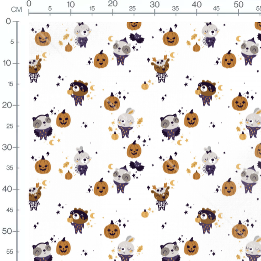 Tissu - Animaux mignons Halloween