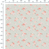 Tissu - Fleurs printanières sur vert