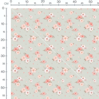 Tissu - Fleurs printanières sur vert