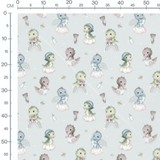 Tissu - Dinosaures et oursons pastel