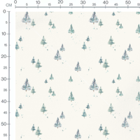 Tissu - Sapin aquarelle fond clair