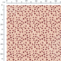 Tissu - Fleurs bordeaux sur beige
