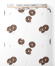 Tissu - Beignets chocolat et miettes 2