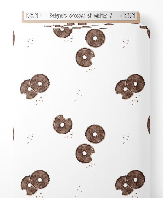 Tissu - Beignets chocolat et miettes 2