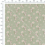 Tissu - Animaux festifs sur crème