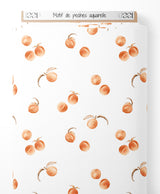 Tissu - Motif de pêches aquarelle