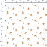 Tissu - Tortues et plantes marines