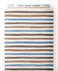 Tissu - Rayures aquarelle en dégradé
