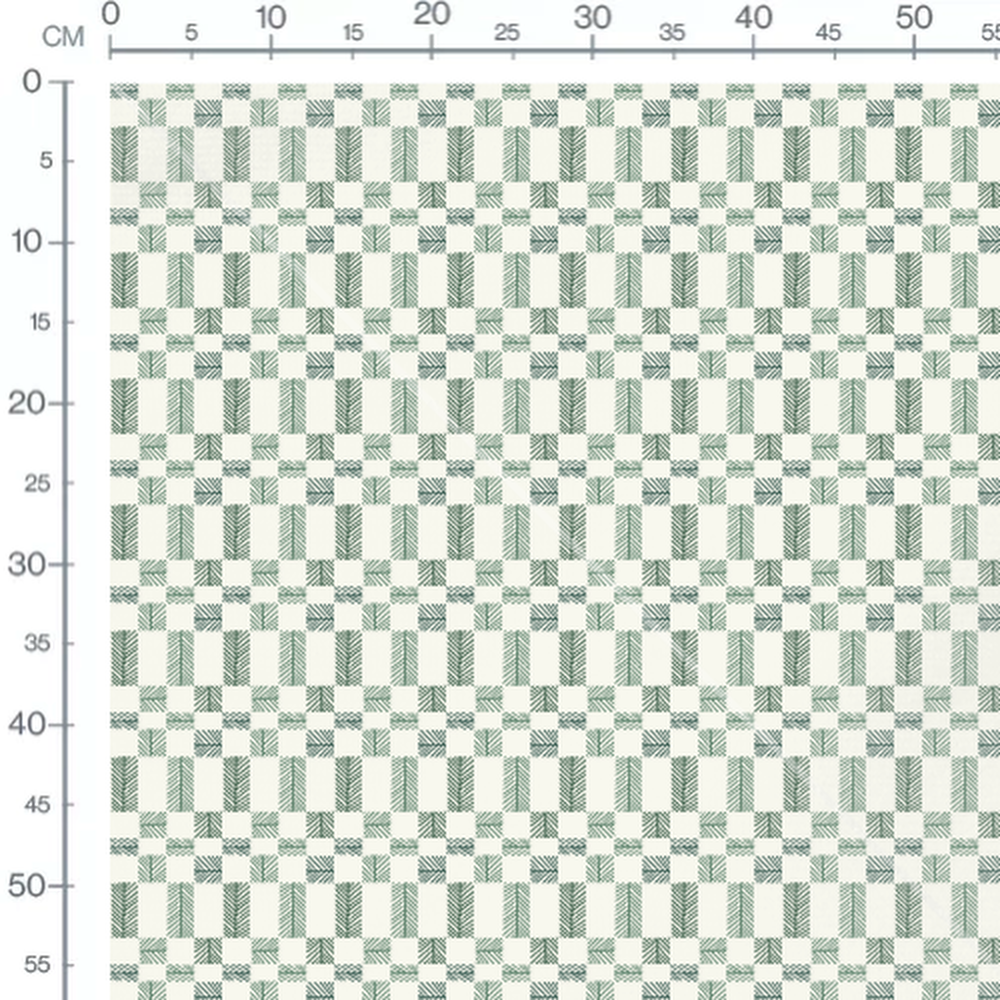 Tissu - Feuilles vertes géométriques