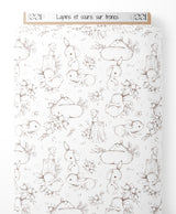 Tissu - Lapins et souris sur troncs