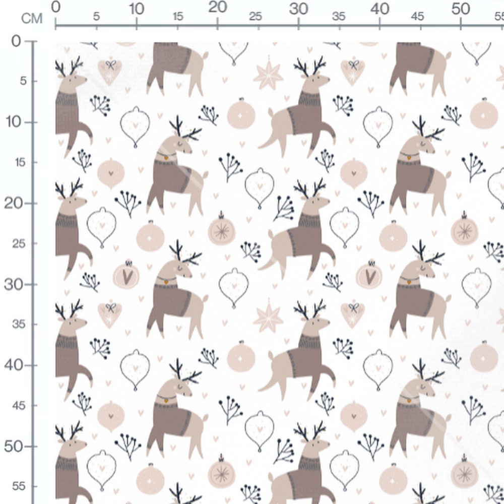 Tissu - Rennes et ornements festifs