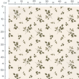 Tissu - Feuilles et fleurs blanches 2