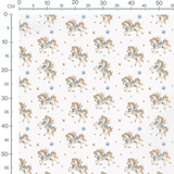 Tissu - Chevaux et étoiles pastel