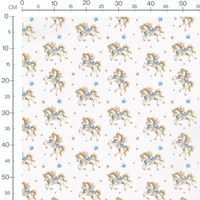 Tissu - Chevaux et étoiles pastel