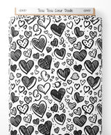 Tissu - Tissu Coeur Doodle