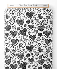 Tissu - Tissu Coeur Doodle