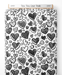 Tissu - Tissu Coeur Doodle