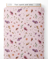 Tissu - Fleurs aquarelle pastel variées