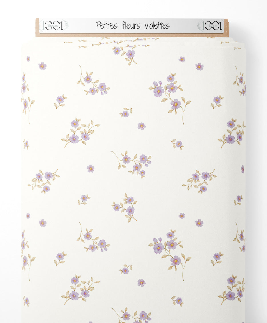 Tissu - Petites fleurs violettes