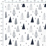 Tissu - Sapin stylisé noir et blanc