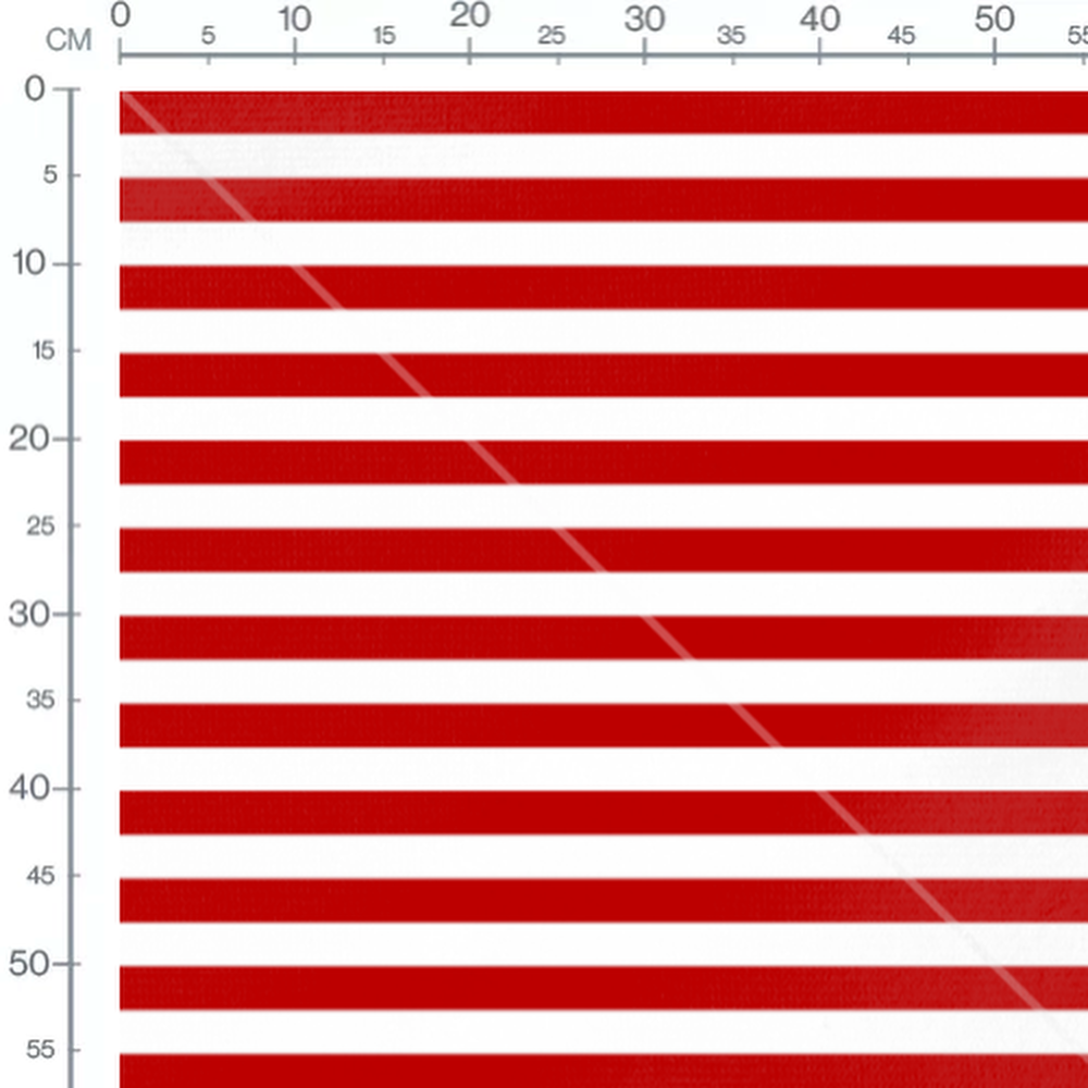 Tissu - Rayures rouges vives sur blanc