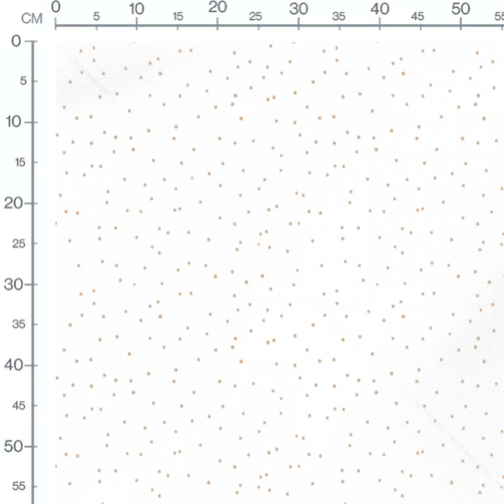 Tissu - Pois beiges sur fond blanc