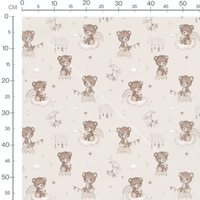 Tissu - Oursons bruns sur beige