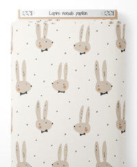 Tissu - Lapins noeuds papillon