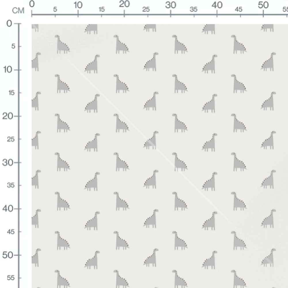 Tissu - Dinosaures gris et points noirs