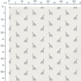 Tissu - Dinosaures gris et points noirs