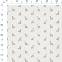 Tissu - Dinosaures gris et points noirs