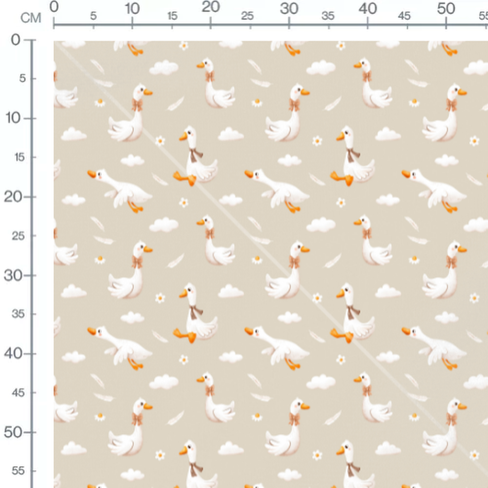 Tissu - Oies avec nœuds papillons