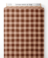 Tissu - Carreaux marron sur beige