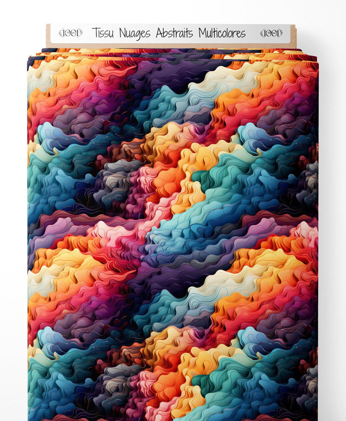 Tissu - Nuages Abstraits Multicolores