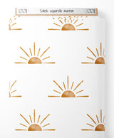 Tissu - Soleils aquarelle marron