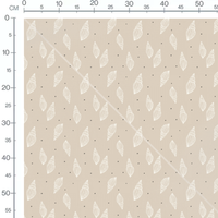 Tissu - Coquillages blancs sur beige